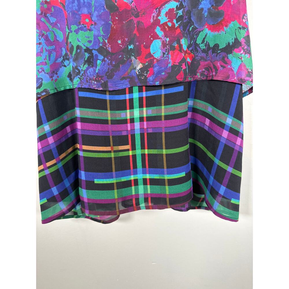 Robert Graham Womens Tank Top Size XS Flowy Tiered Floral Abstract - Picture 3 of 7